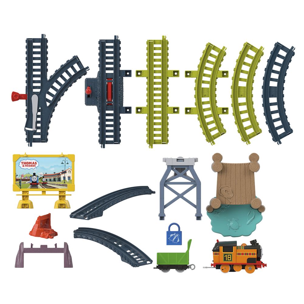 Комплект за игра, Моторизиран локомотив с вагон, Thomas and Friends, Nia, HGY78