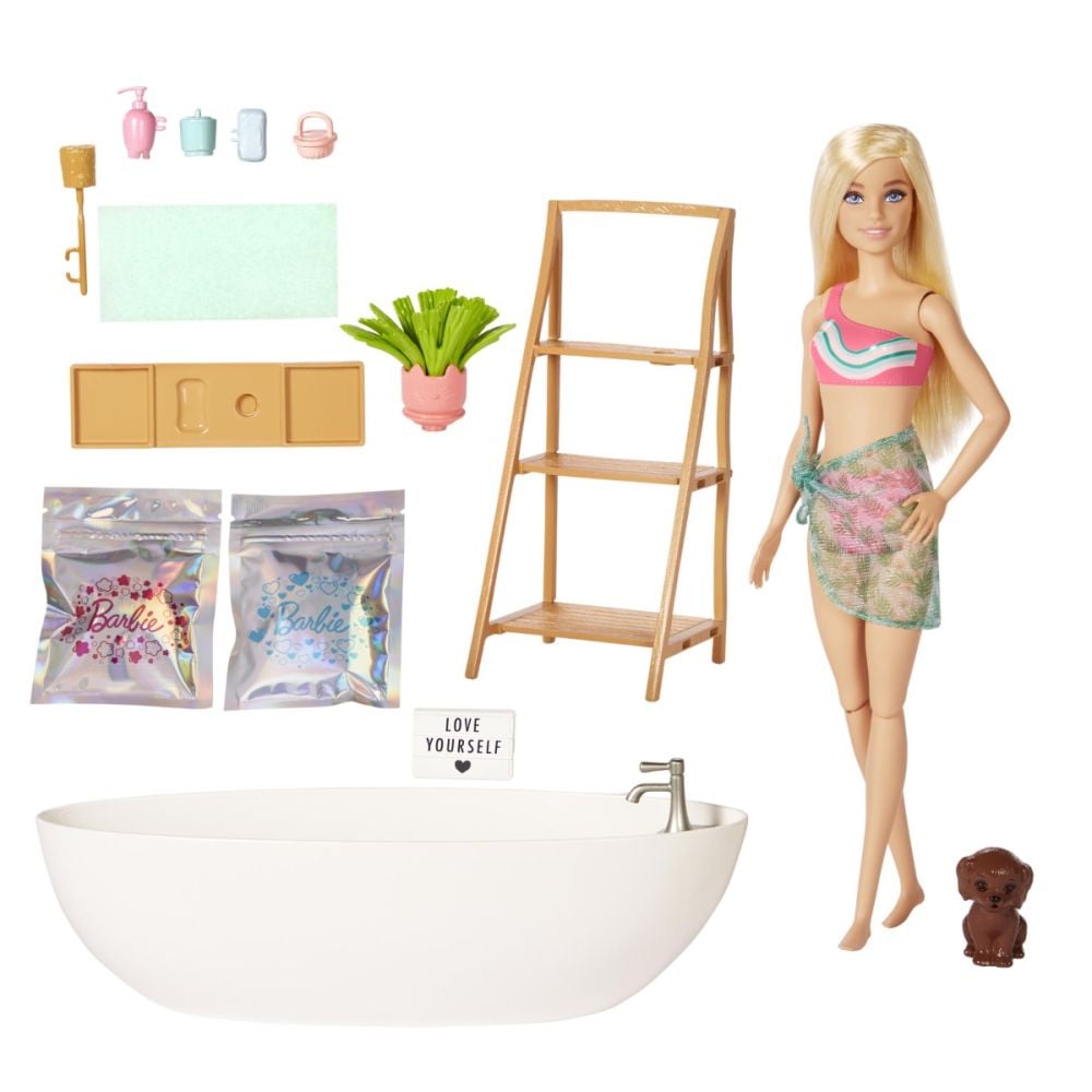 Комплект кукла Barbie, Confetti Bath, Вана и аксесоари, HKT92