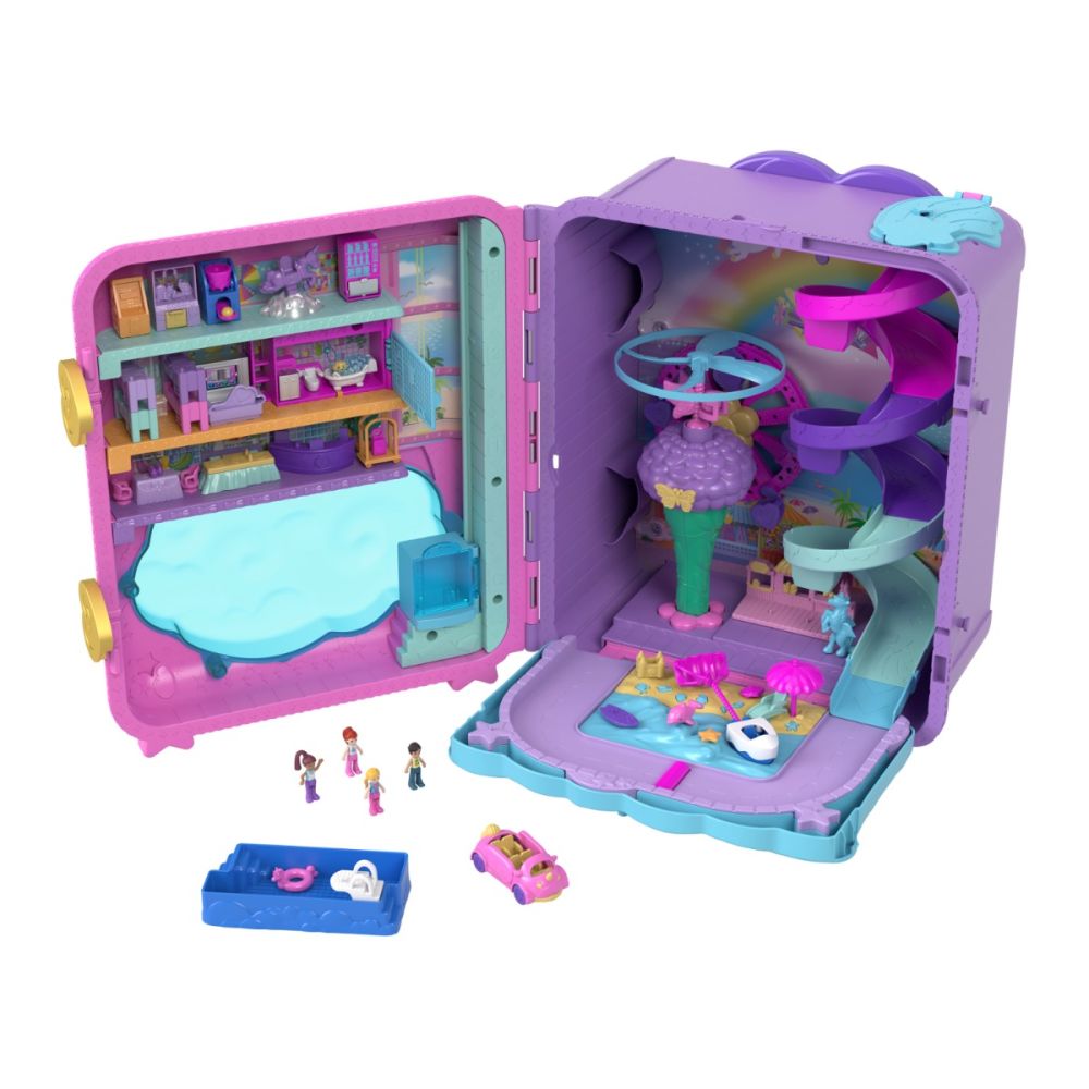 Комплект за игра с 4 мини кукли Polly Pocket в куфар, HKV43
