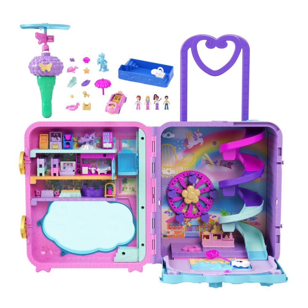 Комплект за игра с 4 мини кукли Polly Pocket в куфар, HKV43