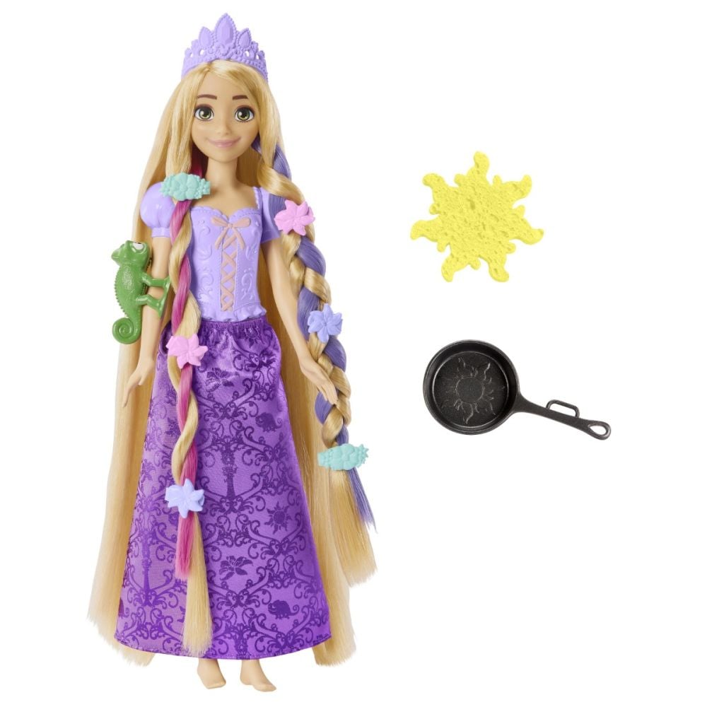 Кукла с аксесоари за коса, Disney Princess, Рапунцел, HLW18