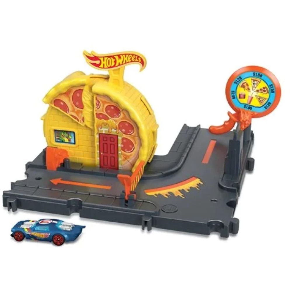Комплект за игра с количка, Hot Wheels, Speedy Pizza Pick-Up, HKX44