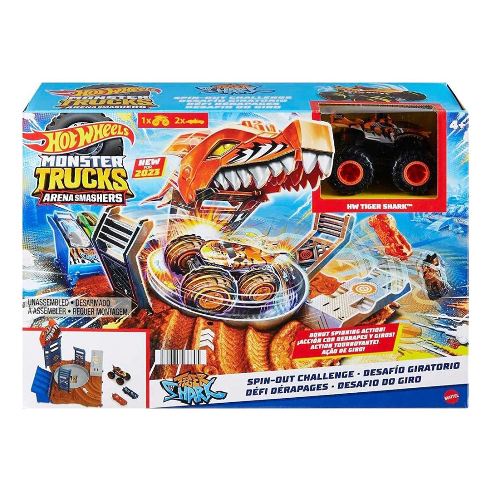 Комплект за игра с количка Monster Trucks, Hot Wheels, Spin-Out Challenge, HNB93