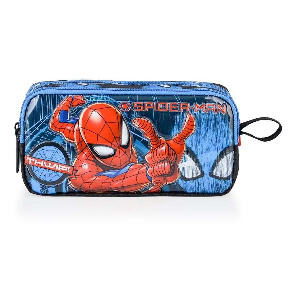 Правоъгълен моливник с 2 ципа, Spiderman