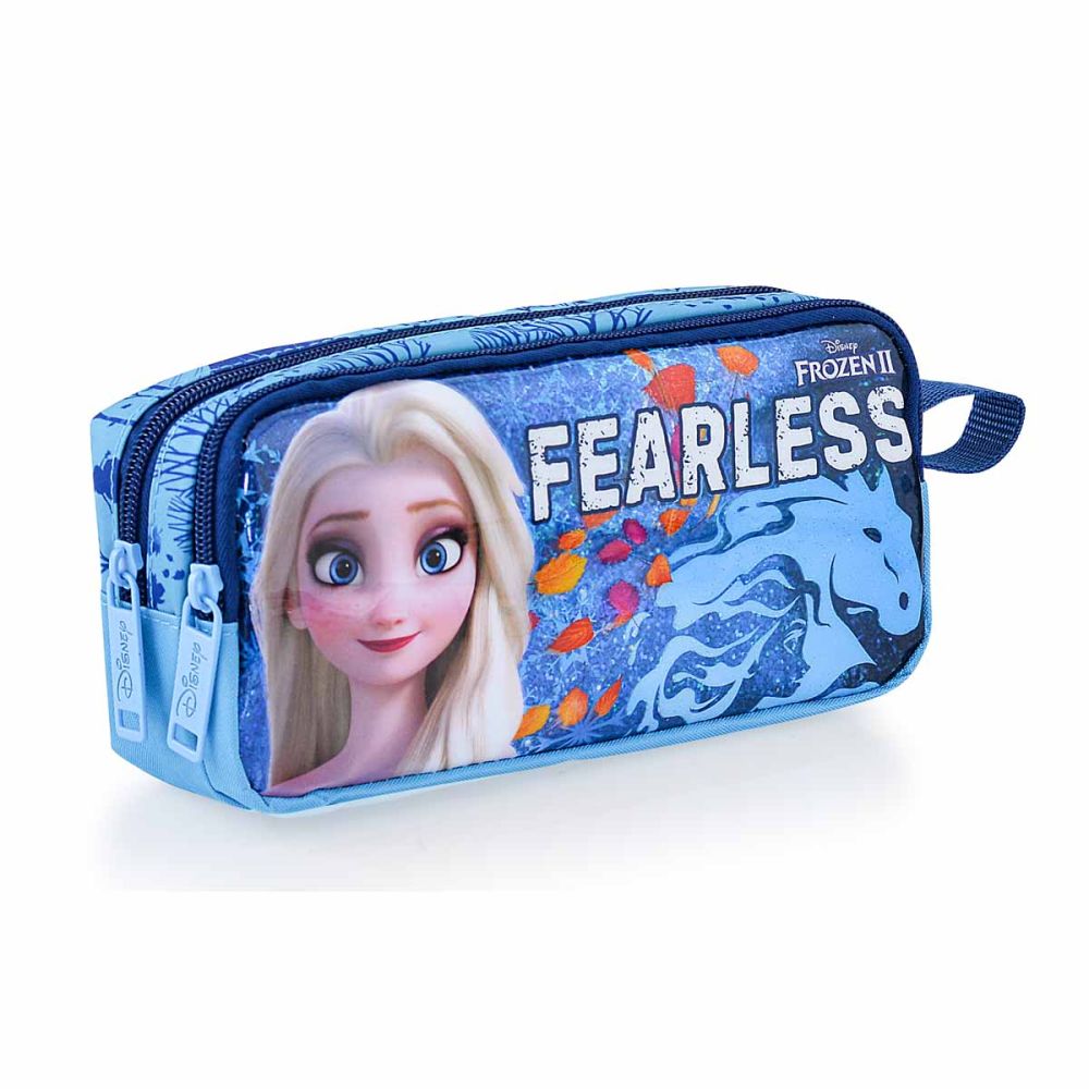 Правоъгълен моливник с 2 ципа, Fearless, Frozen 2