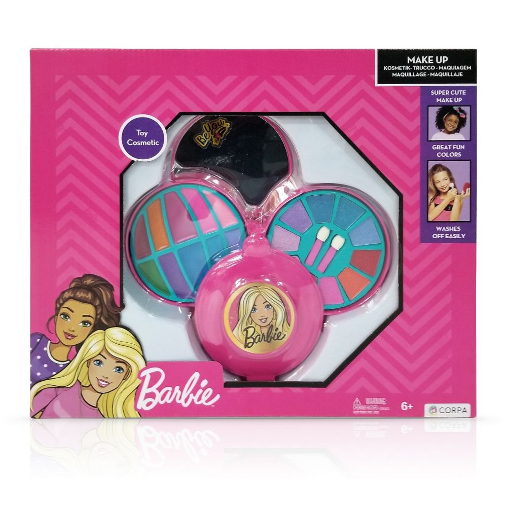 Козметичен комплект в кръгла кутия, с 3 нива, Barbie