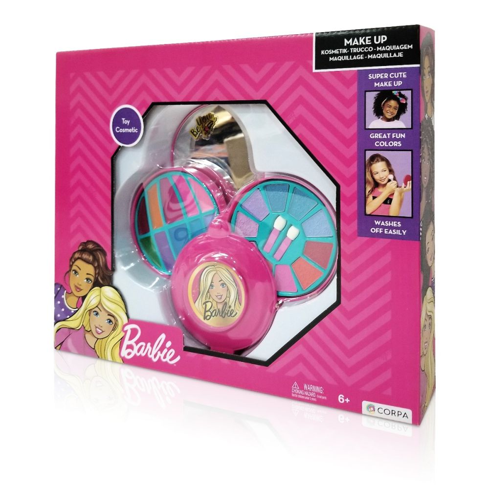 Козметичен комплект в кръгла кутия, с 3 нива, Barbie