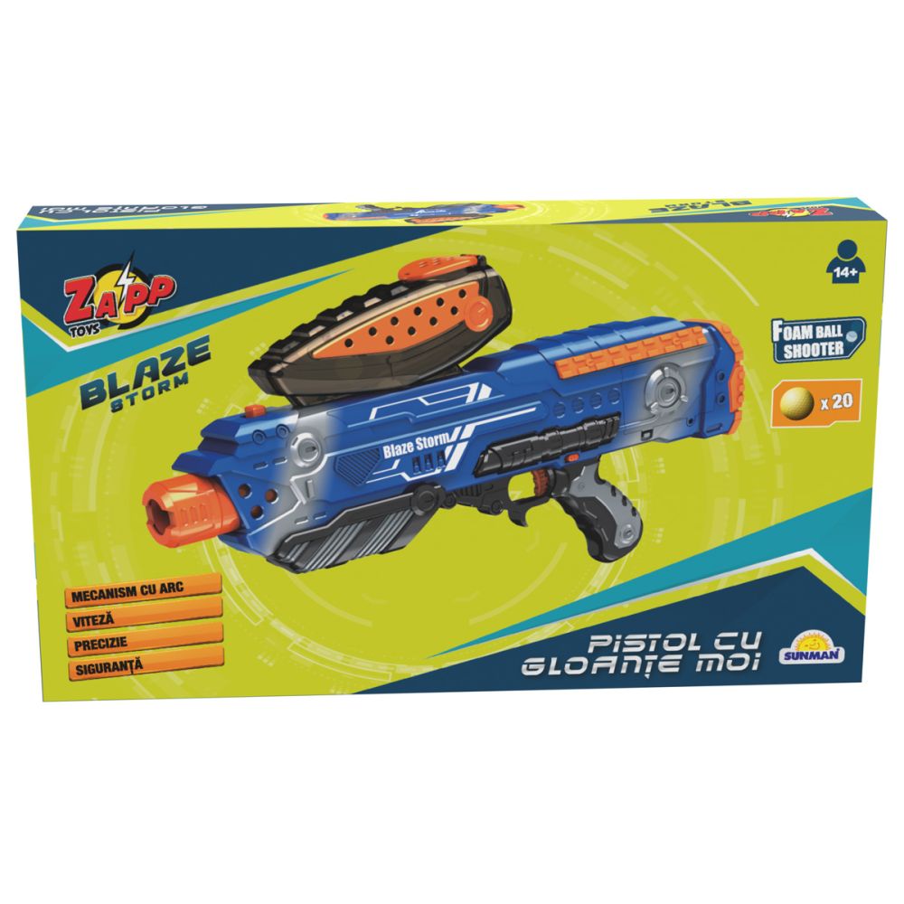 Пистолет Blaze Storm, Zapp Toys, с 20 гъбени топчета