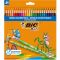 Цветни моливи с гумички Evolution Illusion Bic, 24 цвята