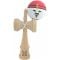 Дървена играчка за сръчност, Kendama X, Super Sticky, 18 cм, Червено, Бяло, Жълто