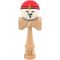 Дървена играчка за сръчност, Kendama X, Super Sticky, 18 cм, Червено, Бяло, Жълто