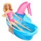 Комплект за игра с кукла Barbie, басейн с пързалка и аксесоари, HRJ74
