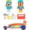 Комплект за игра с 2 фигурки, Bluey, Bluey и Rusty Go-Kart
