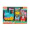 Комплект за игра с кукла Belissa, влакче и сладки животни, Син