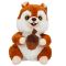 Плюшена играчка, Puffy Friends, Катеричка с жълъд, Тъмнокафява, 30 см