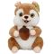 Плюшена играчка, Puffy Friends, Катеричка с жълъд, Светлокафява, 30 см