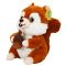 Плюшена играчка, Puffy Friends, Катеричка с жълъд, Тъмнокафява, 30 см