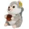 Плюшена играчка, Puffy Friends, Катеричка с жълъд, Сива, 30 см.