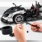 Комплект за сглобяване на количка с дистанционно, Rastar, Pagani Huayra, Бяла, 1:8, 2899 части