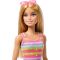 Комплект кукла с ролкови кънки и кученце, Barbie Pets, JMJ44