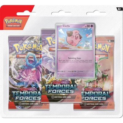 Комплект 3 пакета карти за игра, Pokemon TCG, Temporal Forces, Cleffa