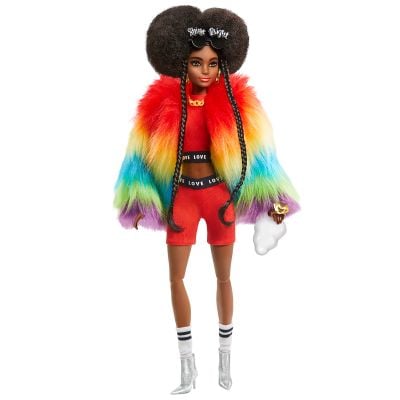 0887961931884 Papusa Barbie, Extra Style, Rainbow Coat, 30 cm