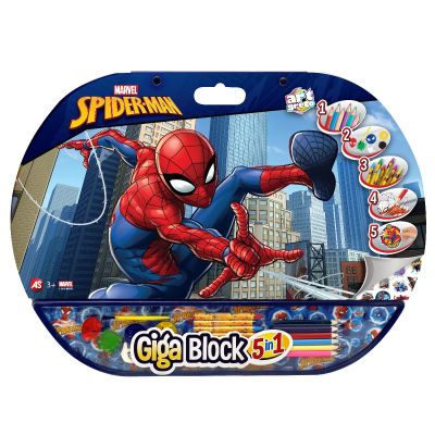 1023-62723_001w 5203068627232 Комплект за рисуване с аксесоари Spiderman Giga Block 5 в 1