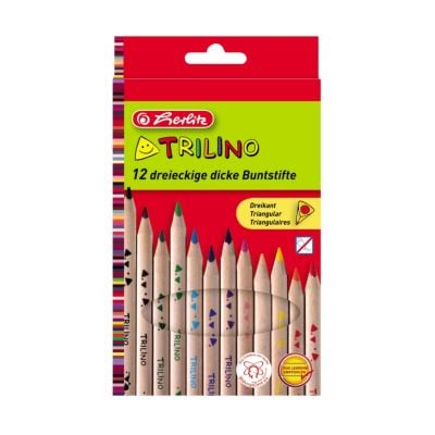 10412062_001w 4008110194196 Комплект от 12 цветни молива, Herlitz, триъгълни, Trilino