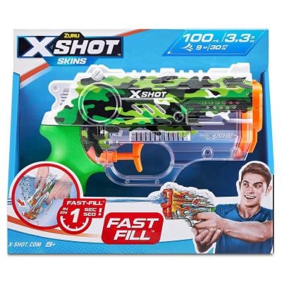Воден пистолет с бързо зареждане, X-Shot Nano, Jungle Camo