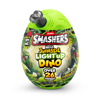 Фигурка динозавър в яйце, Smashers, Mega Dino Jurassic Light-Up, Сива, S1