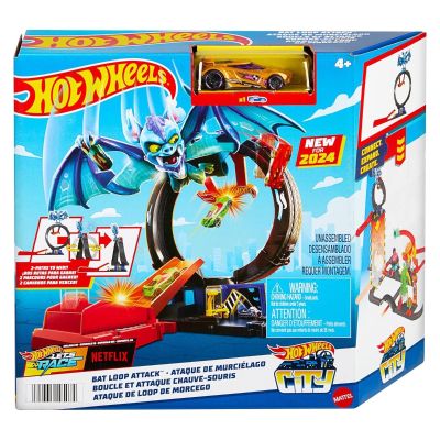 HDR29_006w 194735195084 Комплект за игра, Hot Wheels City, Bat Loop Attack, HTN78