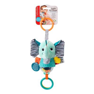Играчка дрънкалка със светлини, Infantino, Слонче
