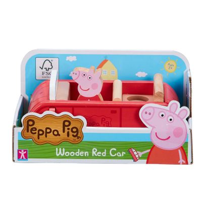 PEP07208_001w 5029736072087 Дървен комплект кола с фигурка, Peppa Pig
