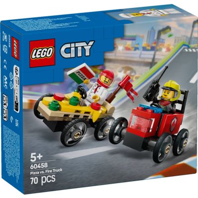 LEGO® City - Камион за пица срещу пожарна кола: комплект състезателни коли (60458)