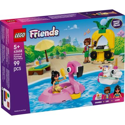 LEGO® Friends - Парти край басейна с еднорог и фламинго (42658)
