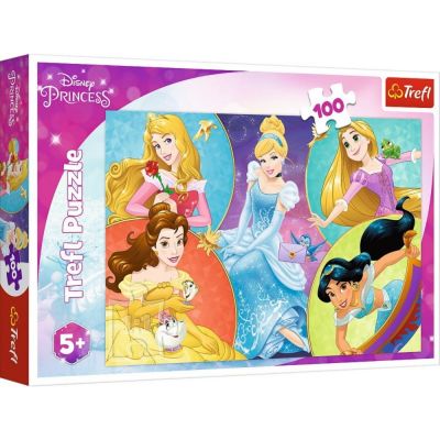 TF16419_001w 5900511164190 Пъзел Trefl 100 части, Среща с принцесите, Disney Princess