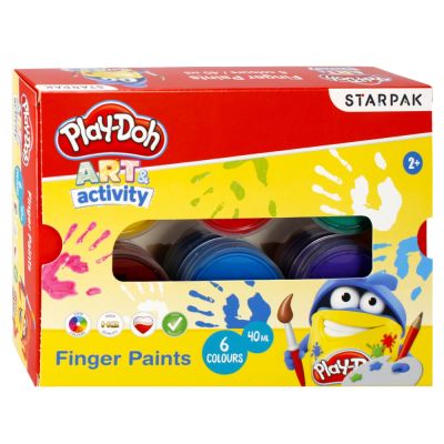 N00053900_001w 5903246499452 Комплект за рисуване с пръсти Starpak, Play-Doh, 6 цвята, 40 мл