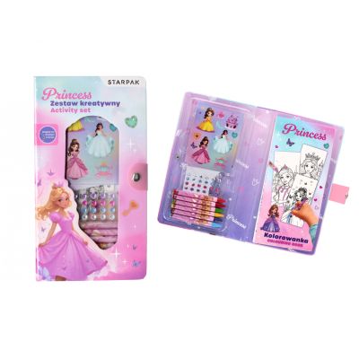 Комплект за занимания, Книжка за оцветяване с моливи и аксесоари, Starpak, Princess, Розова