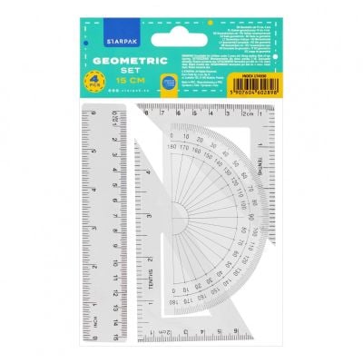 Комплект геометрия, Starpak, 15 см, 4 части