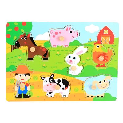 INT4623_001w 5949033914623 Бебешка играчка Noriel Bebe Wood - Пъзел със селскостопански животни