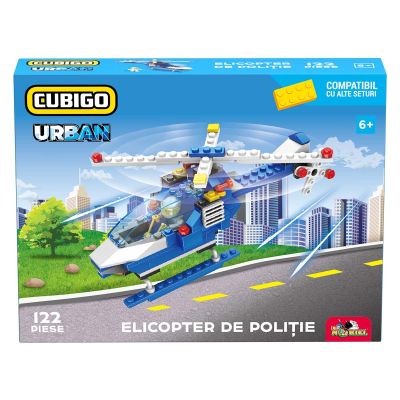 INT9512_001w 5949033919512 Строителен комплект, Cubigo Urban, Полицейски хеликоптер, 122 части