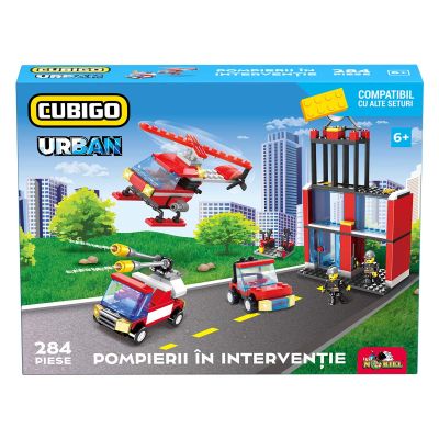 INT9543_001w 5949033919543 Строителен комплект, Cubigo Urban, Пожарникари в интервенция, 284 броя