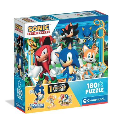 N00029799_001w 8005125297993 Пъзел Clementoni, Sonic the Hedgehog и Knuckles с включен стикер, 180 части