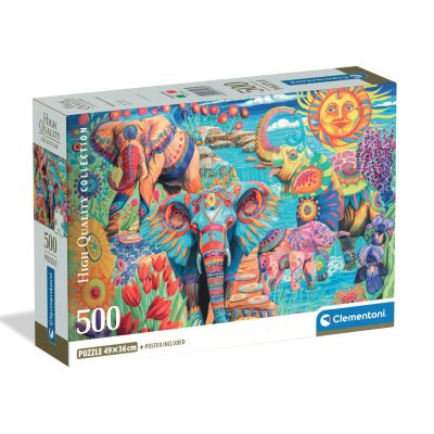 N00035578_001w 8005125355785 Пъзел Clementoni, Карнавал на слонове, 500 части