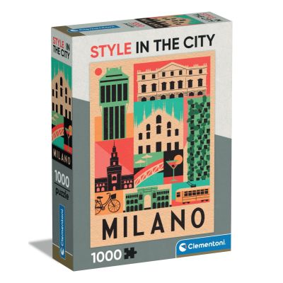 N01039842_001w 8005125398423 Пъзел Clementoni, Style in the city, Milano 1000 части