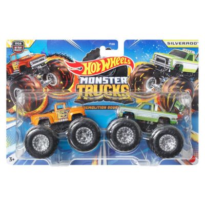 Комплект 2 колички Monster Truck, Hot Wheels, 1956 Hi-Tail Hauler и Silverado, HWN61