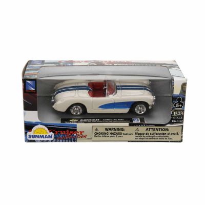 S00048257_CHEVROLET CORVETTE 1957 93577485240 Метален автомобил, New Ray, Chevrolet Corvette 1957, 1:43