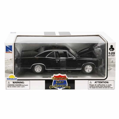 Метален автомобил, New Ray, 1966 Pontiac GTO, Черен, 1:25