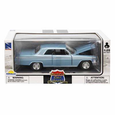 S00071853_012w 93577718539 Метален автомобил, New Ray, 1962 Chevrolet Impala SS, Син, 1:25