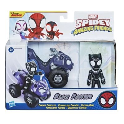 F1459_F1943 5010993853496 Фигурка с превозно средство, Spidey and his Amazing Friends, Black Panther и Panther Patroller, F1943